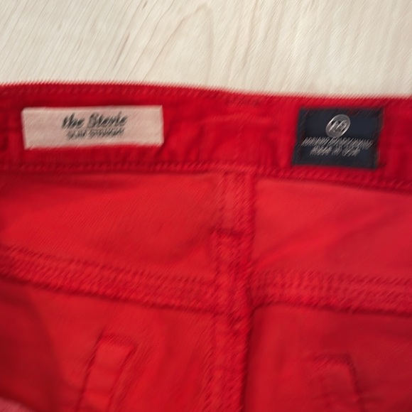 NWOT Red Corduroy AG Stevie Slim Straight Pants, size 26R. - Picture 3 of 9